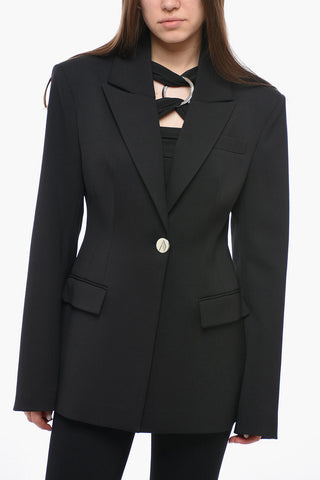 Single-Breasted Blazer BLUE with Flap Pockets