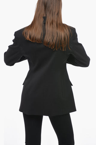 Single-Breasted Blazer BLUE with Flap Pockets