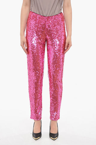 Sequined High-waisted GUMMYNET Pants