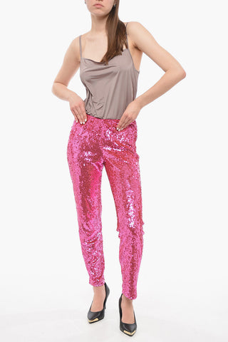 Sequined High-waisted GUMMYNET Pants