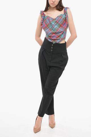 Lurex Pinstriped Pants with Tapered Fit