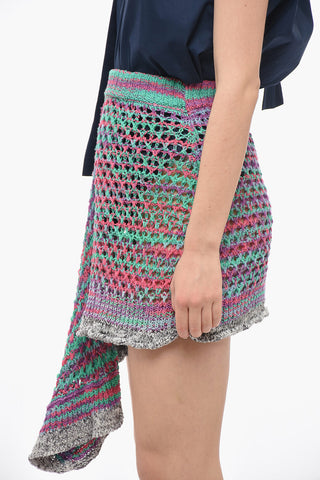 Crochet Asymmetric Miniskirt
