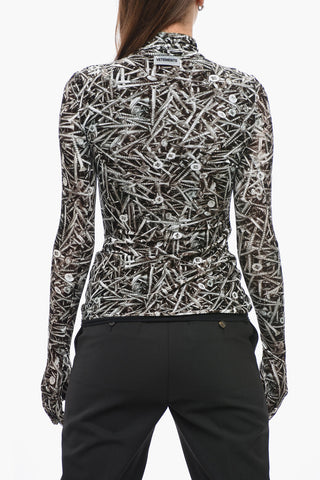 Printed Turtleneck Sweater