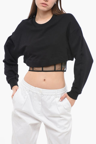 Cropped Sweatshirt with Transparent Lining