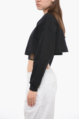 Cropped Sweatshirt with Transparent Lining