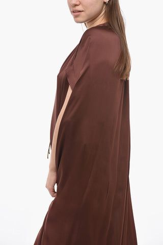 Silk BARBERA Dress with Lace-up Detail