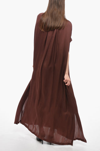Silk BARBERA Dress with Lace-up Detail