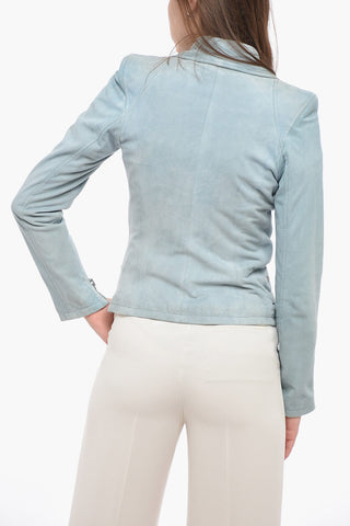 SWD Giubbotto Biker in Suede con Dettaglio Zip