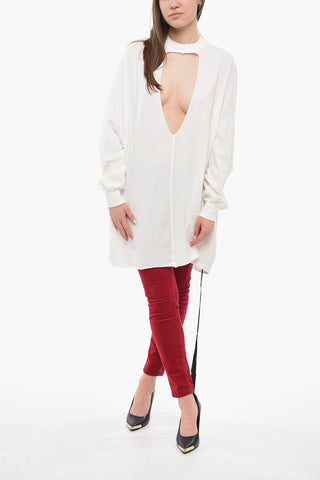 Long Sleeve Oversized T-Shirt with Cut-Out Detail