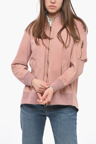 Giubbotto Sfoderato in Suede con Relaxed Fit