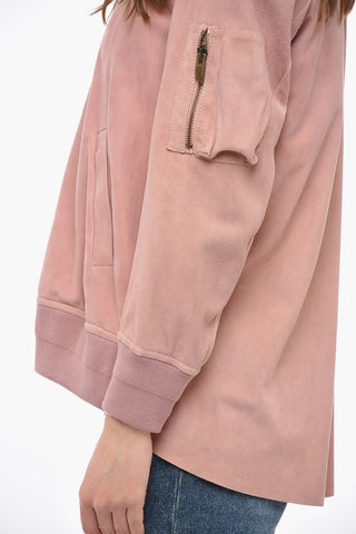 Giubbotto Sfoderato in Suede con Relaxed Fit