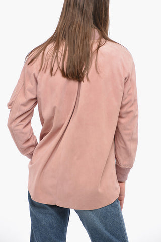 Giubbotto Sfoderato in Suede con Relaxed Fit