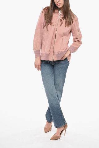 Giubbotto Sfoderato in Suede con Relaxed Fit