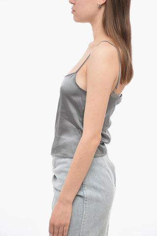 LE SPLASH Viscose Cropped Top with Spaghetti Straps