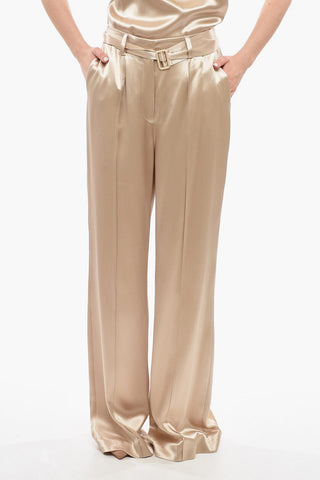 Satin Baggy Pants with Belt