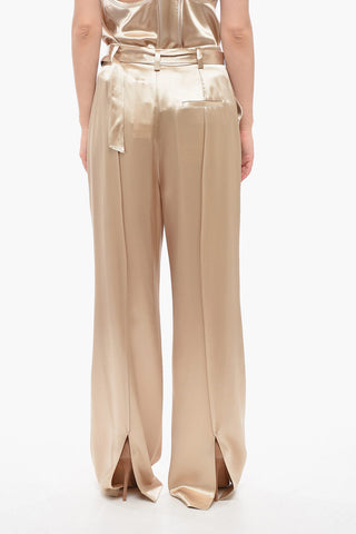 Satin Baggy Pants with Belt