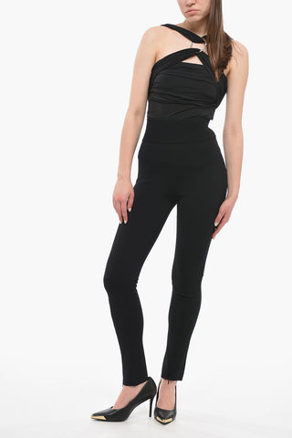 Stretch Knit Pants with Zipped Detail