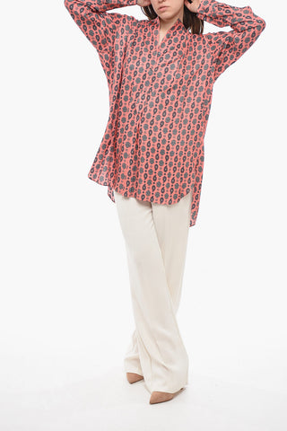 Paisley Printed Collarless Shirt