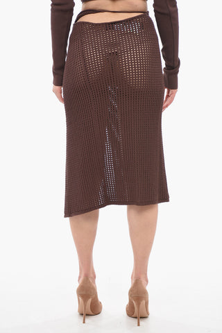 Interlaced Knit Wrap Skirt