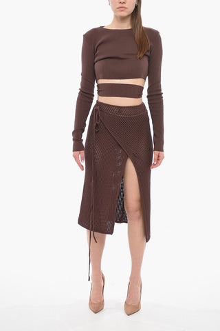 Interlaced Knit Wrap Skirt