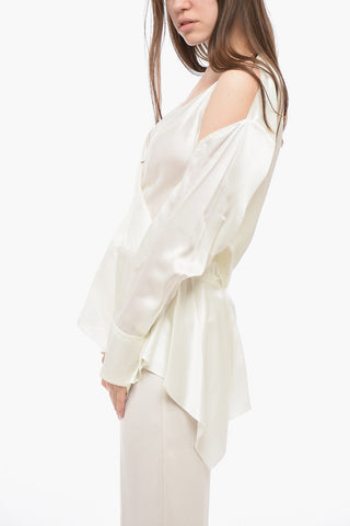 Satin Cold Shoulder Shirt
