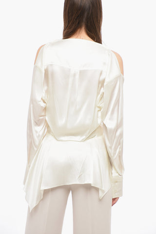 Satin Cold Shoulder Shirt