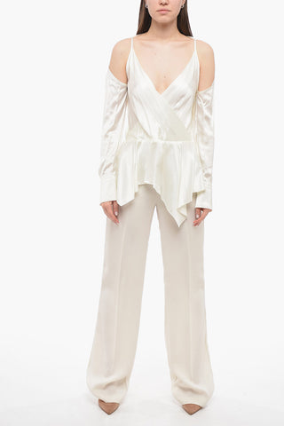 Satin Cold Shoulder Shirt