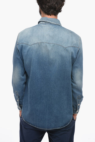 Denim Shirt With Jewel Buttons