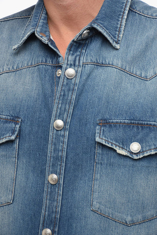 Denim Shirt With Jewel Buttons