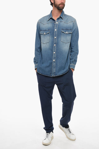 Denim Shirt With Jewel Buttons