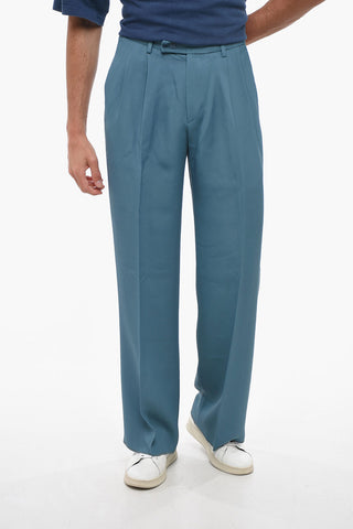 Double Pleated Straight Fit Pants