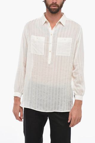 Camicia A Maniche Lunghe Con Ricamo A Righe