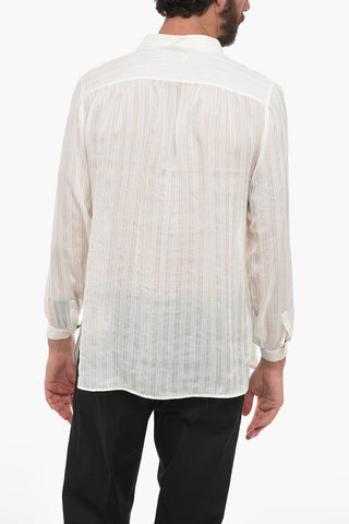 Camicia A Maniche Lunghe Con Ricamo A Righe