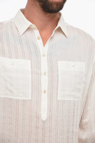 Camicia A Maniche Lunghe Con Ricamo A Righe
