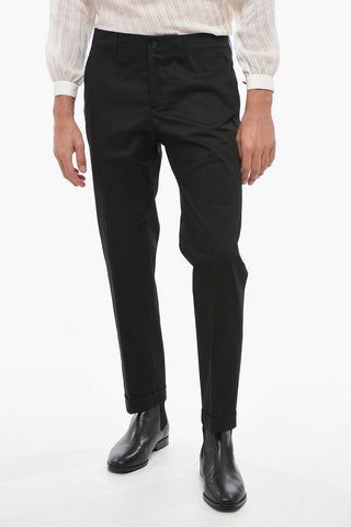 Slim Fit Chino Pants With Ankle Cuffs