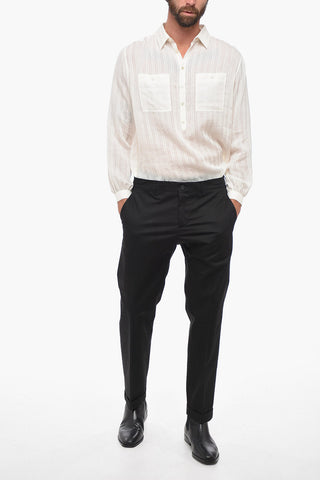 Slim Fit Chino Pants With Ankle Cuffs