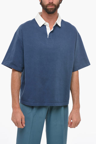 Cotton Polo with Contrasting Collar