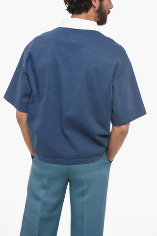 Cotton Polo with Contrasting Collar