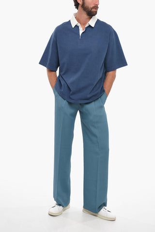 Cotton Polo with Contrasting Collar