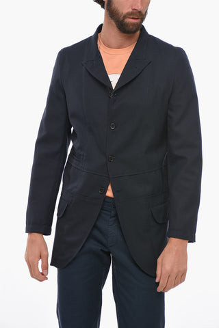 SHIRT Asymmetric Long Blazer with Peak Lapel