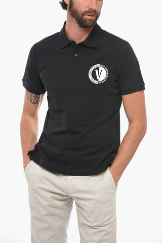 JEANS COUTURE Piquet Cotton Polo with Printed Logo