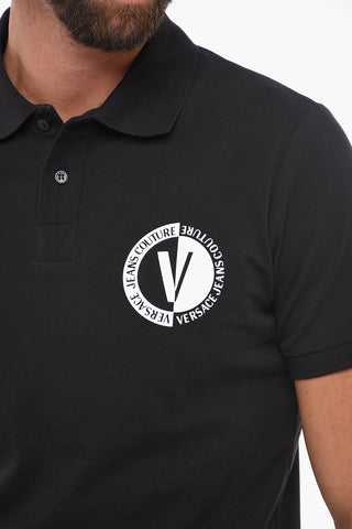 JEANS COUTURE Piquet Cotton Polo with Printed Logo