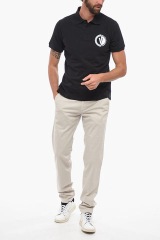 JEANS COUTURE Piquet Cotton Polo with Printed Logo