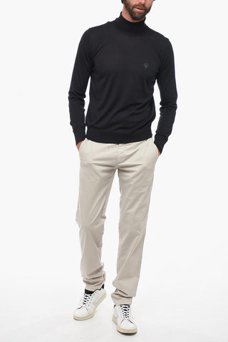 Wool-Blend High-Neck Sweater with Logo