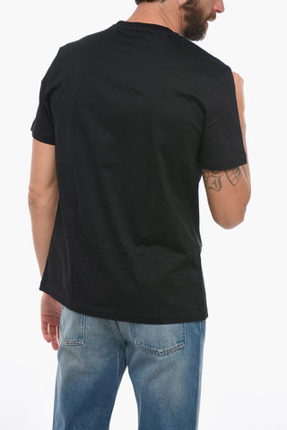Crew Neck MEDUSA Cotton T-Shirt with Maxi Print