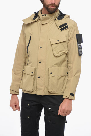 Utility Windbreaker With Removable Hood
