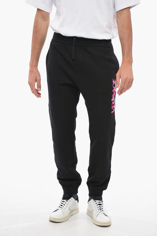 Cotton Sweatpants with Flocked Logo
