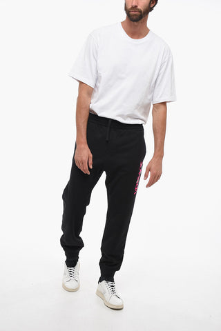 Cotton Sweatpants with Flocked Logo