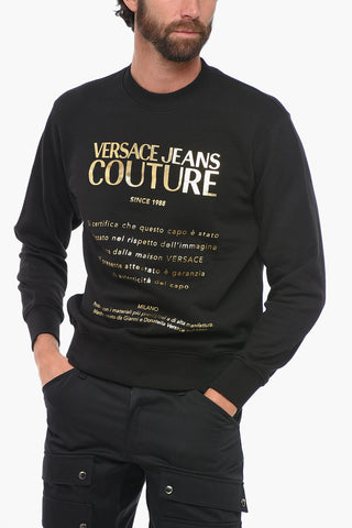 JEANS COUTURE Fleece Cotton Sweatshirt with Lamè Print