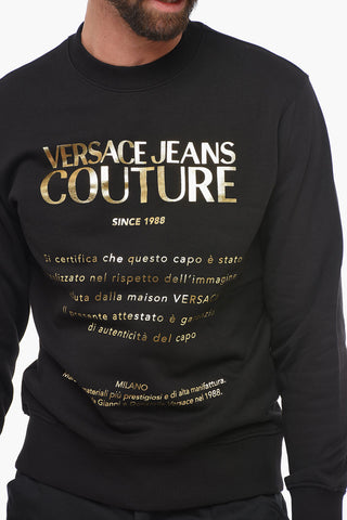 JEANS COUTURE Fleece Cotton Sweatshirt with Lamè Print